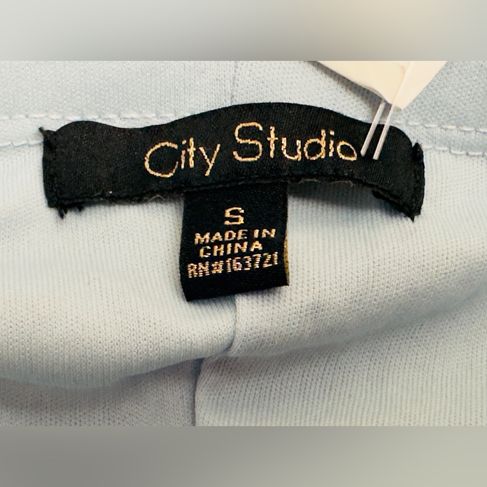 City Studios Juniors Womens Light Blue Metallic Mini Slip Dress Cowl Neck S NWT - Picture 10 of 11